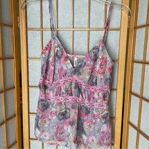 Tempted Sheer Pink Vintage Y2K Camisole, M